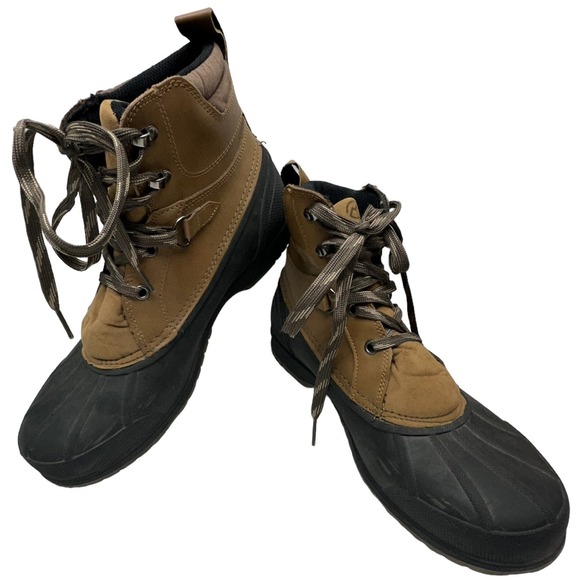 Magellan Outdoor Duck Snow Rain Boots Shoe Size 10 D Brown Leather Uppers - Picture 1 of 8